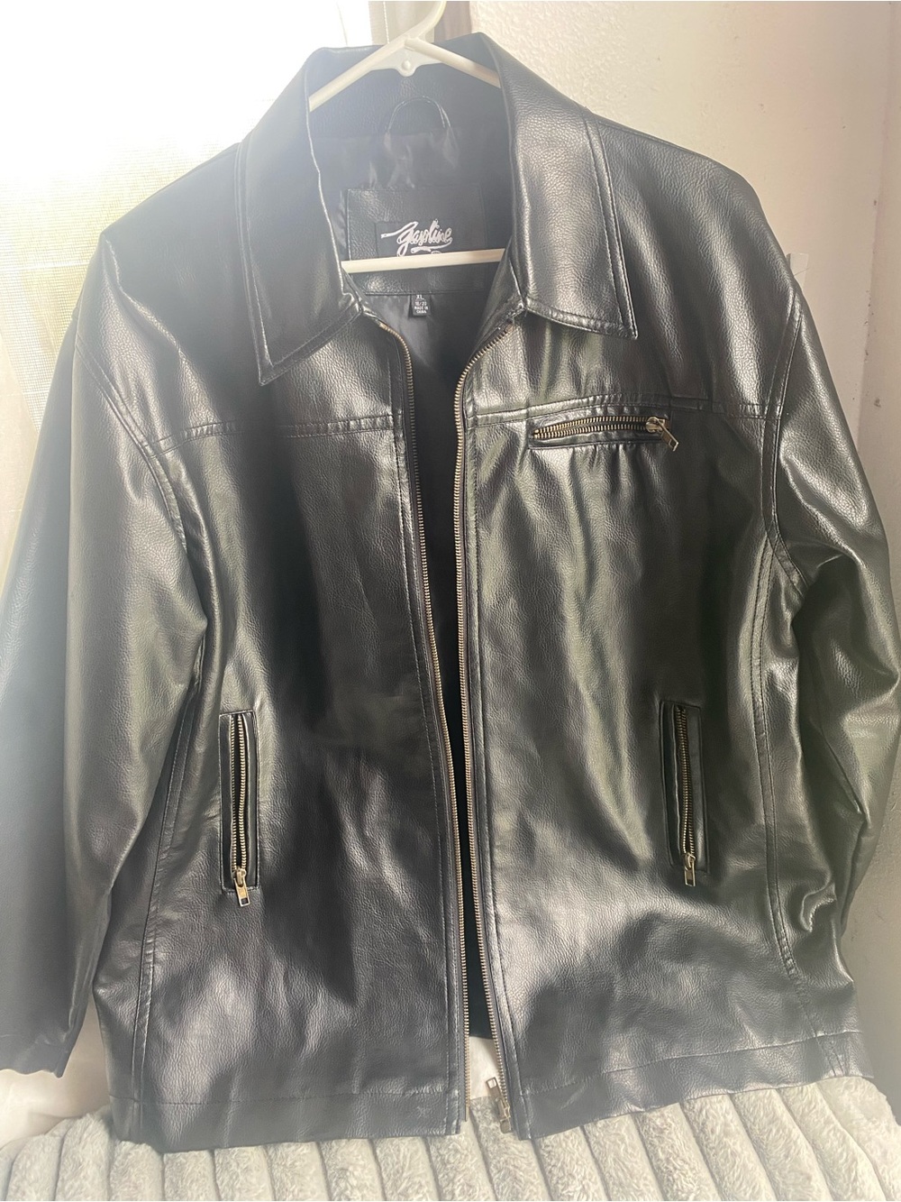 Leather Black Men's Zip-Front Jacket